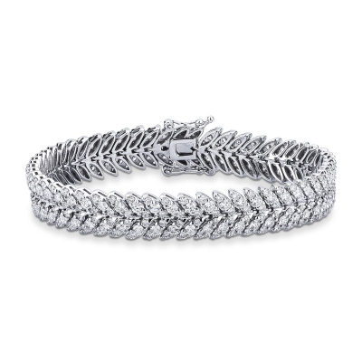 Bracelet en or blanc 18 carats avec maille en diamants