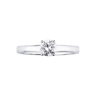 Bague solitaire diamant 0,50 ct or blanc 18k
