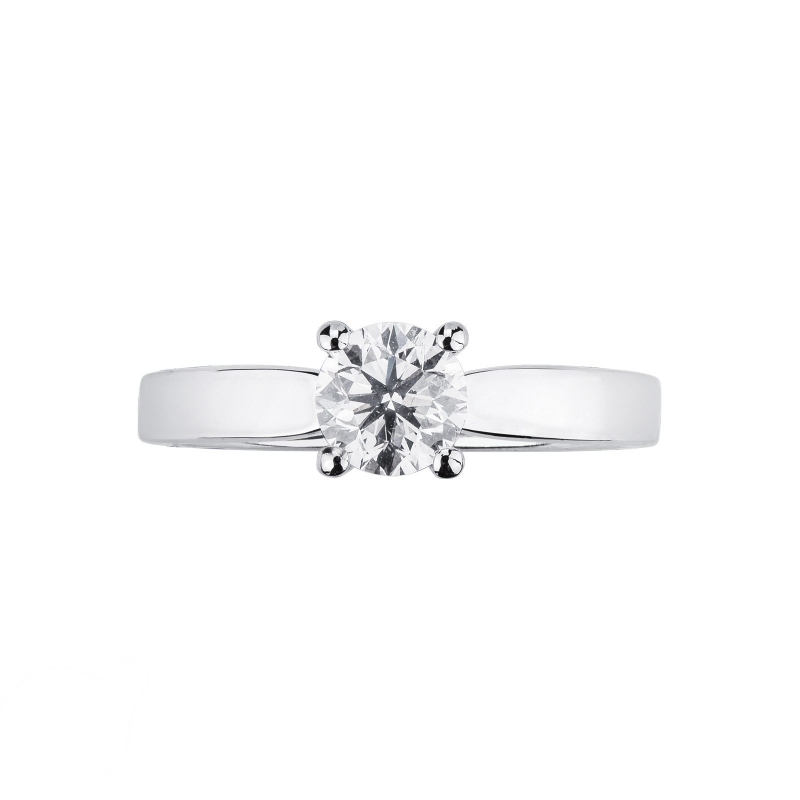 Bague solitaire ligne droite 4 griffes diamant 0.70 ct