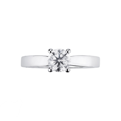 Bague solitaire ligne droite 4 griffes diamant 0.70 ct