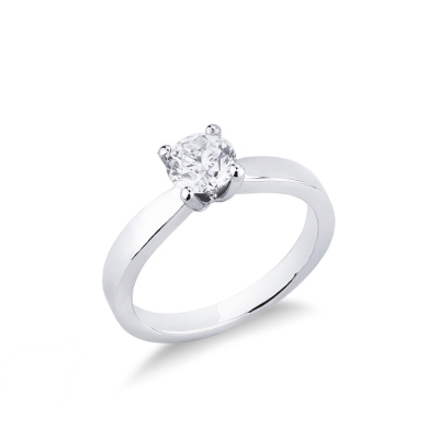 Bague solitaire ligne droite 4 griffes diamant 0.70 ct