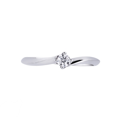 Solitaire monté sur or blanc 18k diamant 0.15 ct 