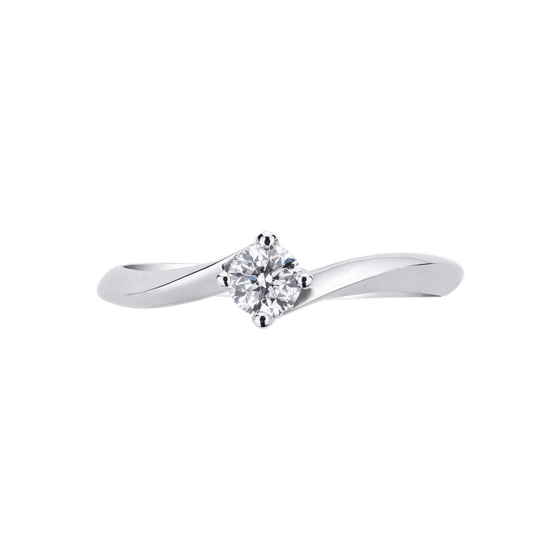 Bague en or blanc 750 avec diamant 0.20 ct Bague en or blanc 750 avec diamant 0.20 ct