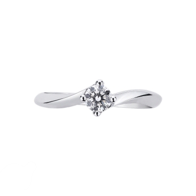 Solitaire en or blanc 18k avec diamant 0.30 ct