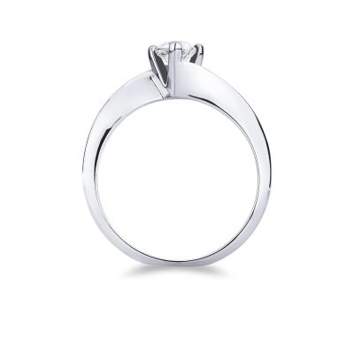 Solitaire modèle Valentino en or blanc 18ct avec diamant 0,40 carat