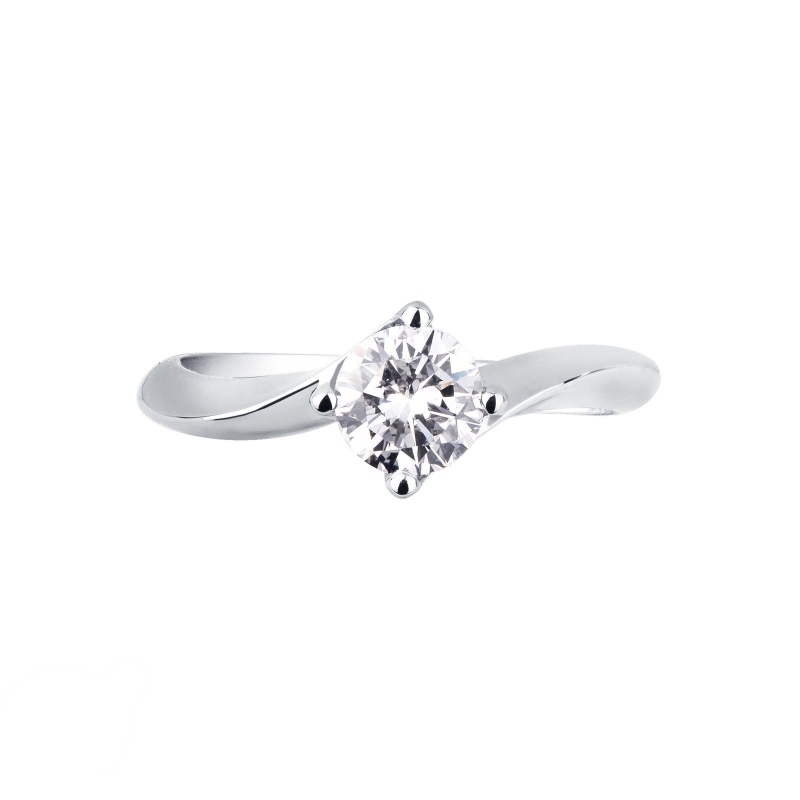 Solitaire femme en or blanc 750 avec brillant 0.70 ct Solitaire femme en or blanc 750 avec brillant 0.70 ct