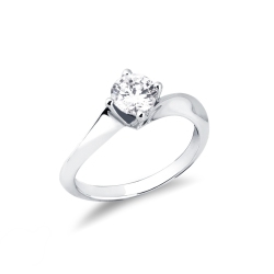 Solitaire femme en or blanc 750 avec brillant 0.70 ct