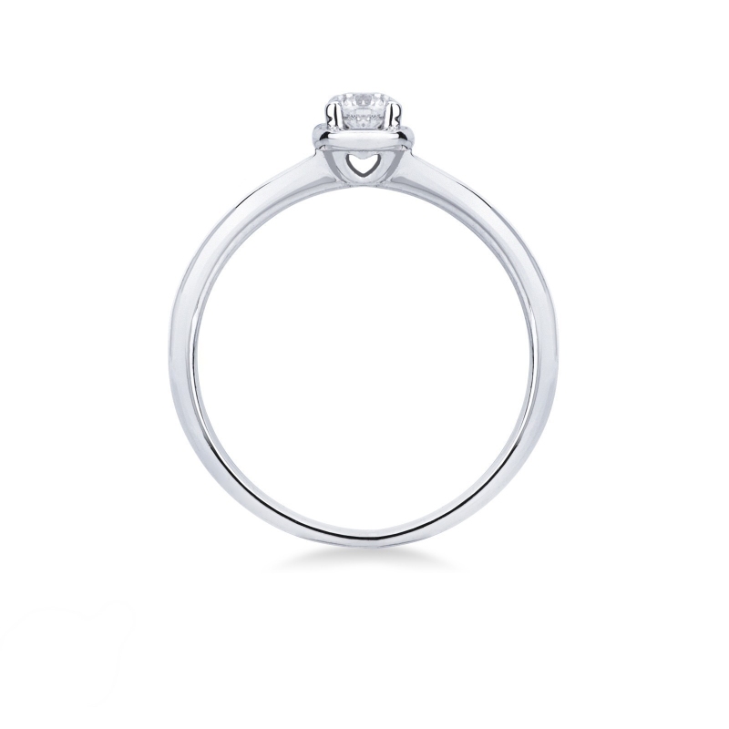 Bague solitaire diamant et or blanc 18k ,  ct. 0,15 Bague solitaire diamant et or blanc 18k ,  ct. 0,15