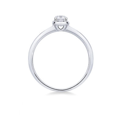 Bague solitaire diamant et or blanc 18k ,  ct. 0,15