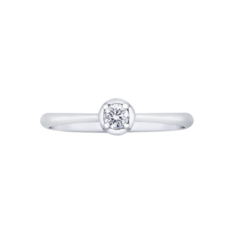 Bague solitaire diamant et or blanc 18k ,  ct. 0,15 Bague solitaire diamant et or blanc 18k ,  ct. 0,15