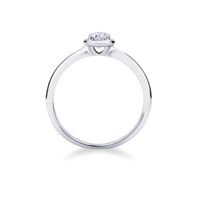 Bague solitaire or blanc 18k cœur diamant 0.25ct taille brillante