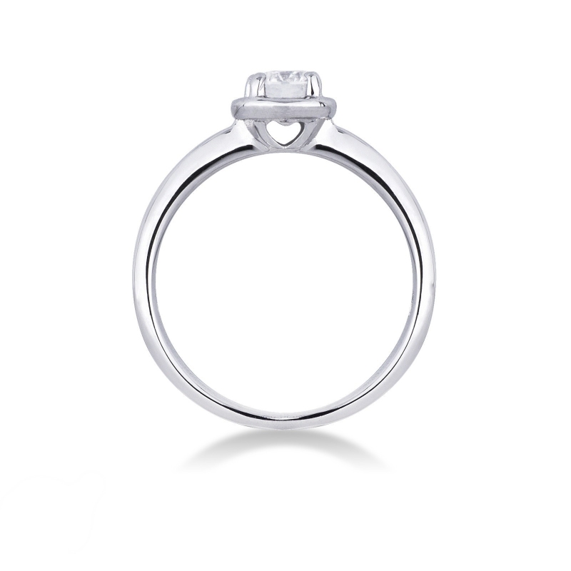 Bague solitaire or blanc 18k diamant 0.40ct taille brillante