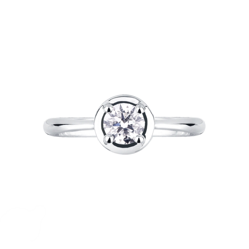 Bague solitaire moderne or blanc 18k diamant 0.50ct taille brillante