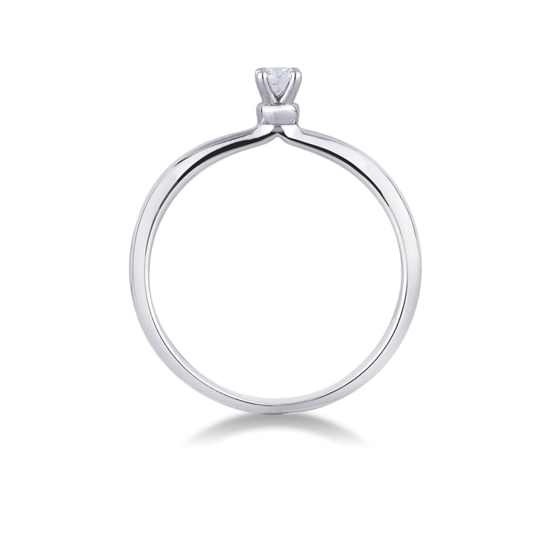 Bague de fiançailles diamant 0.10 ct et or blanc 18k