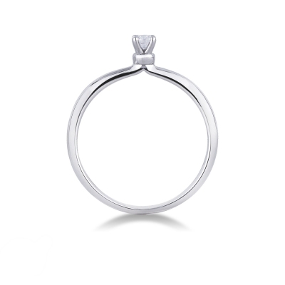 Bague de fiançailles diamant 0.10 ct et or blanc 18k