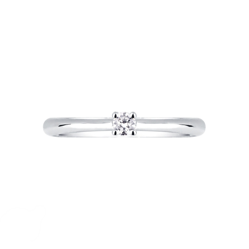 Bague de fiançailles diamant 0.10 ct et or blanc 18k