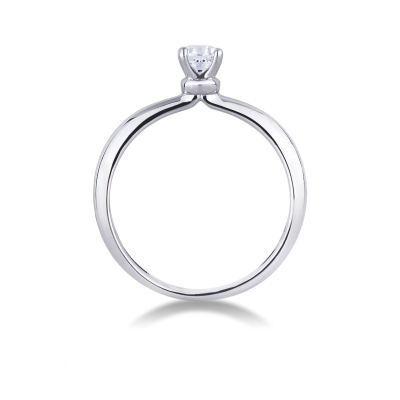 Bague solitaire en or blanc 18k et diamant 0.30 ct