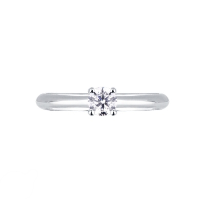 Bague solitaire en or blanc 18k et diamant 0.30 ct