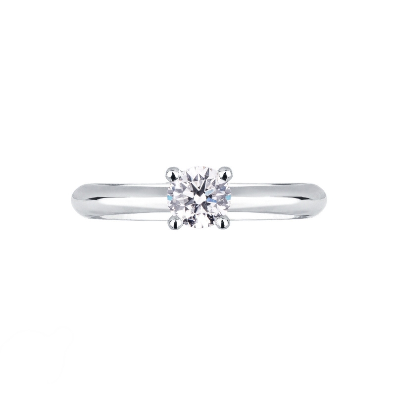 Bague solitaire en or blanc 18k avec diamant 0.50 ct Bague solitaire en or blanc 18k avec diamant 0.50 ct