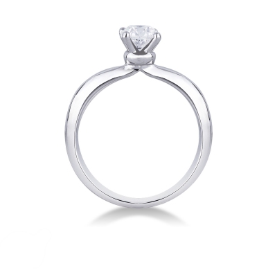 Bague de fiançailles en or blanc 18k avec diamant 0.70 ct 