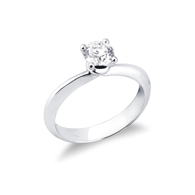 Bague de fiançailles en or blanc 18k avec diamant 0.70 ct 