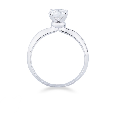 Bague solitaire or blanc 18 carats avec diamant 0.90 ct