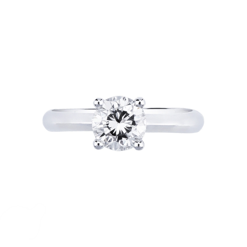 Bague solitaire or blanc 18 carats avec diamant 0.90 ct Bague solitaire or blanc 18 carats avec diamant 0.90 ct