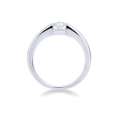 Bague solitaire moderne en or blanc 18k avec diamant 0,25ct