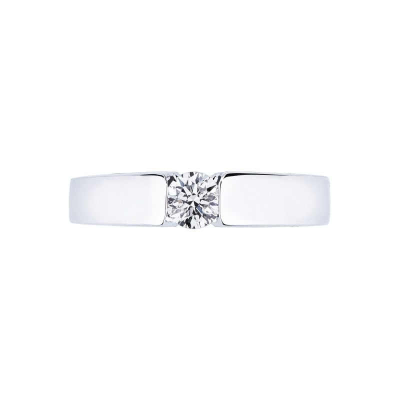 Bague solitaire en or blanc 18k moderne avec diamant 0,30ct