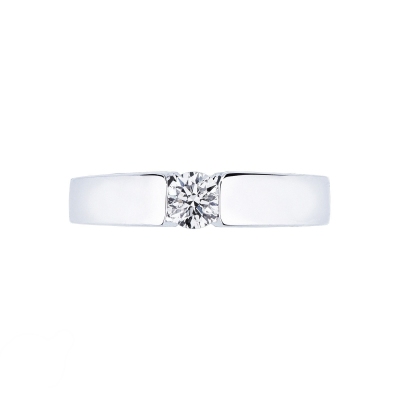 Bague solitaire en or blanc 18k moderne avec diamant 0,30ct