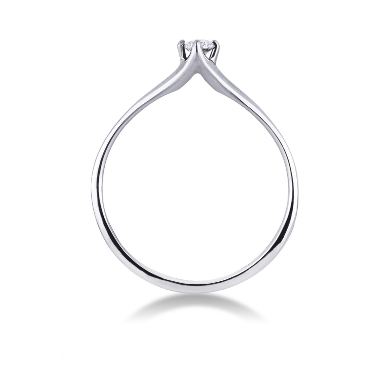Solitaire avec diamant 0.10 ct en or blanc 18k  Solitaire avec diamant 0.10 ct en or blanc 18k