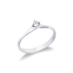Solitaire avec diamant 0.10 ct en or blanc 18k
