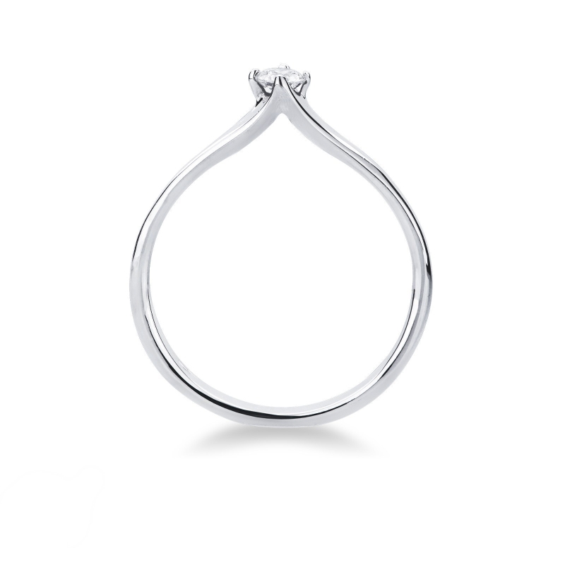 Bague solitaire diamant 0.15 ct et or blanc 18k  Bague solitaire diamant 0.15 ct et or blanc 18k