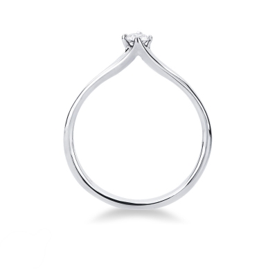 Bague solitaire diamant 0.15 ct et or blanc 18k 