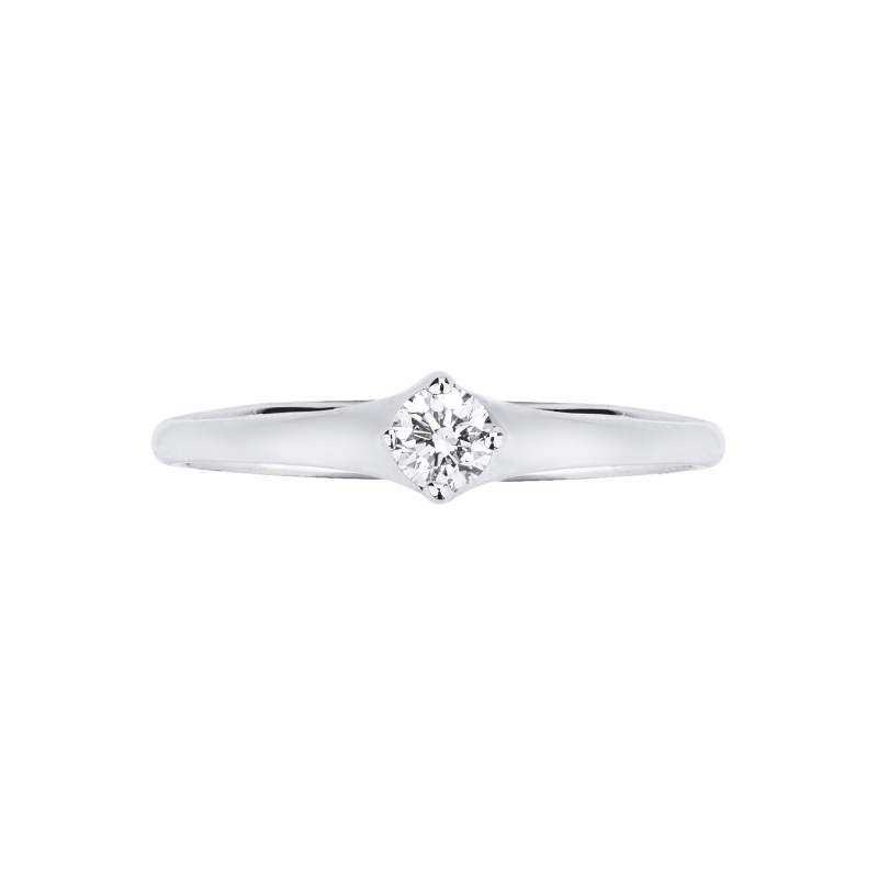 Bague solitaire diamant 0.15 ct et or blanc 18k  Bague solitaire diamant 0.15 ct et or blanc 18k