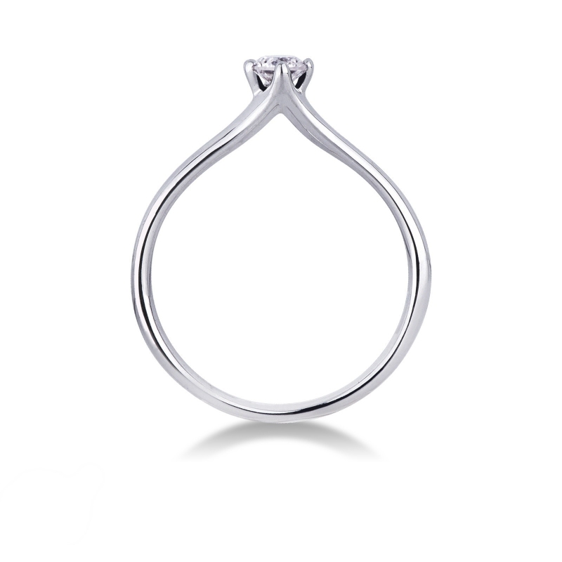 Bague solitaire en or blanc 18k diamant 0.20 ct  Bague solitaire en or blanc 18k diamant 0.20 ct