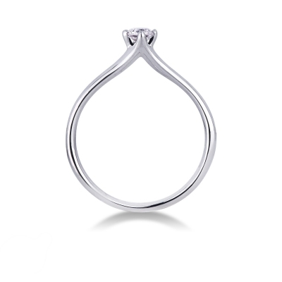 Bague solitaire en or blanc 18k diamant 0.20 ct 