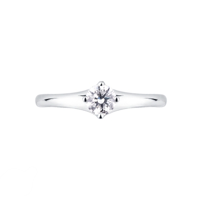 Bague de fiançailles  avec diamant 0.40 ct en or blanc 18k 