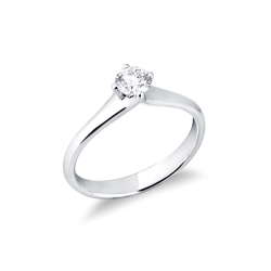 Bague de fiançailles  avec diamant 0.40 ct en or blanc 18k