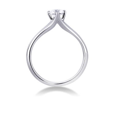 Bague de fiançailles or blanc 18k avec diamant 0.50 ct