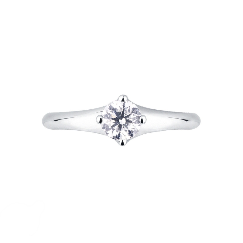Bague de fiançailles or blanc 18k avec diamant 0.50 ct Bague de fiançailles or blanc 18k avec diamant 0.50 ct