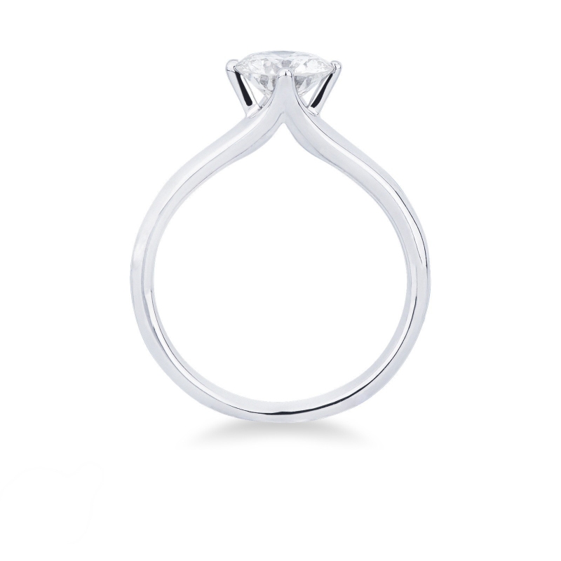 Bague avec diamant solitaire en or blanc 0.90 ct Bague avec diamant solitaire en or blanc 0.90 ct