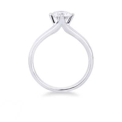 Bague solitaire femme avec diamant 1.00 carat en or blanc 18Kt