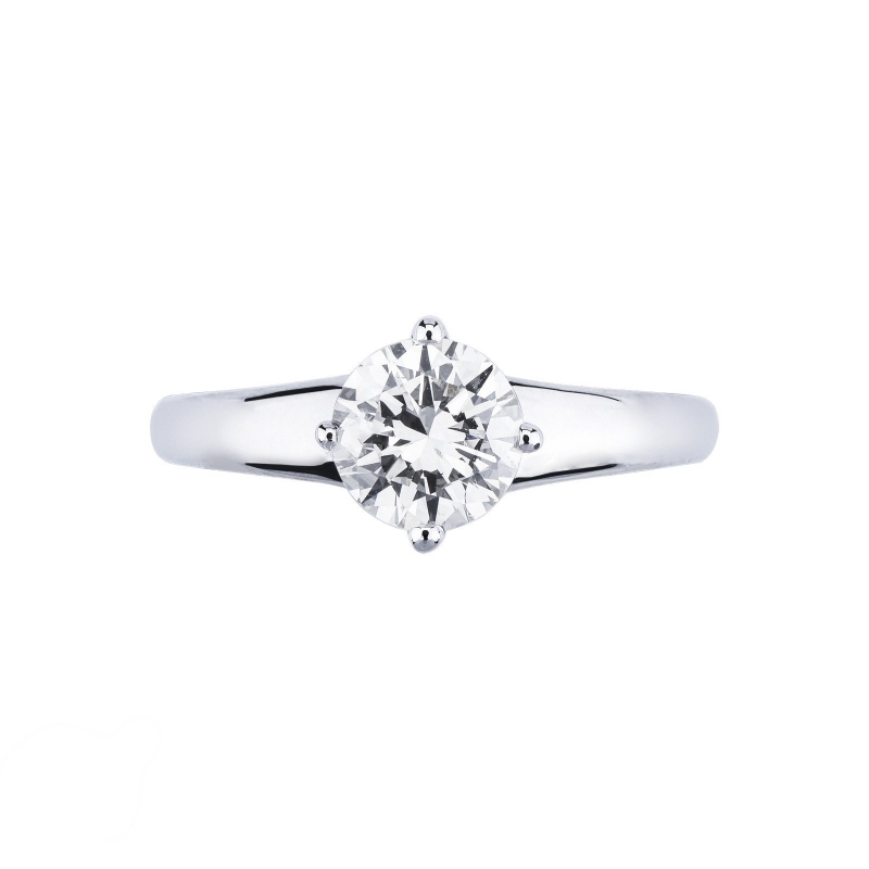 Bague solitaire femme avec diamant 1.00 carat en or blanc 18Kt Bague solitaire femme avec diamant 1.00 carat en or blanc 18Kt
