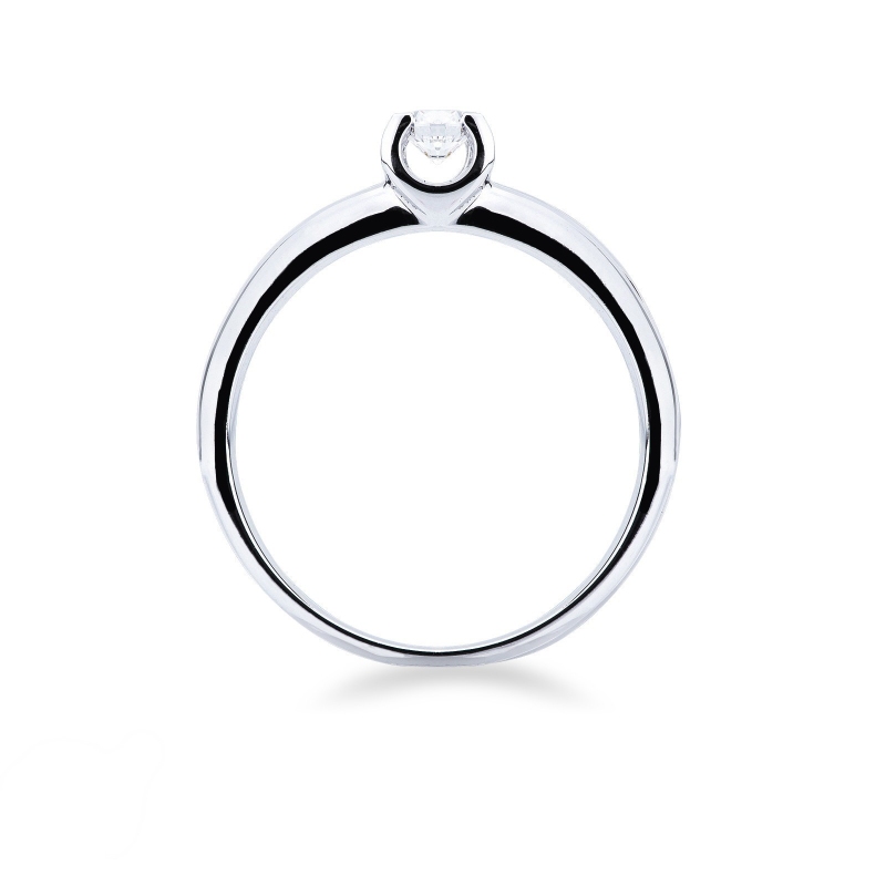 Bague solitaire serti 4 griffe en or blanc et diamant 0.15 ct Bague solitaire serti 4 griffe en or blanc et diamant 0.15 ct