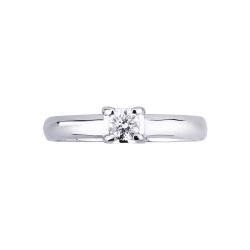 Bague solitaire or blanc 750 diamant 0.20 ct 2