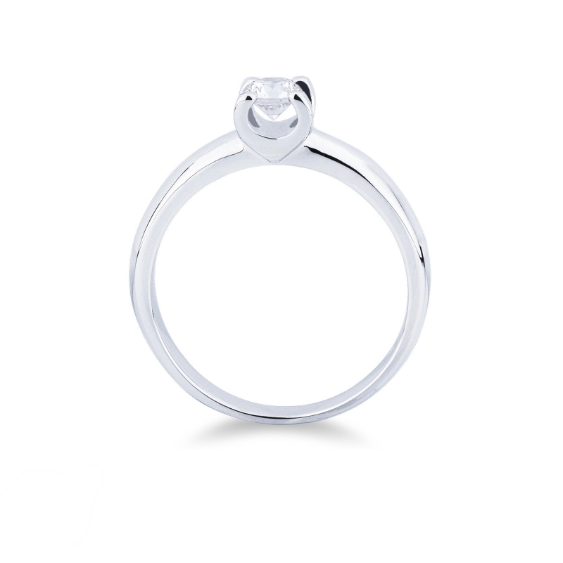 Bague solitaire or blanc 18k avec diamant 0,30 ct