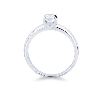 Bague solitaire or blanc 18k avec diamant 0,30 ct
