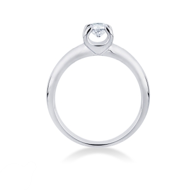 Solitaire or blanc et diamant 0.40 ct