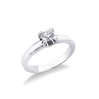 Solitaire or blanc et diamant 0.40 ct